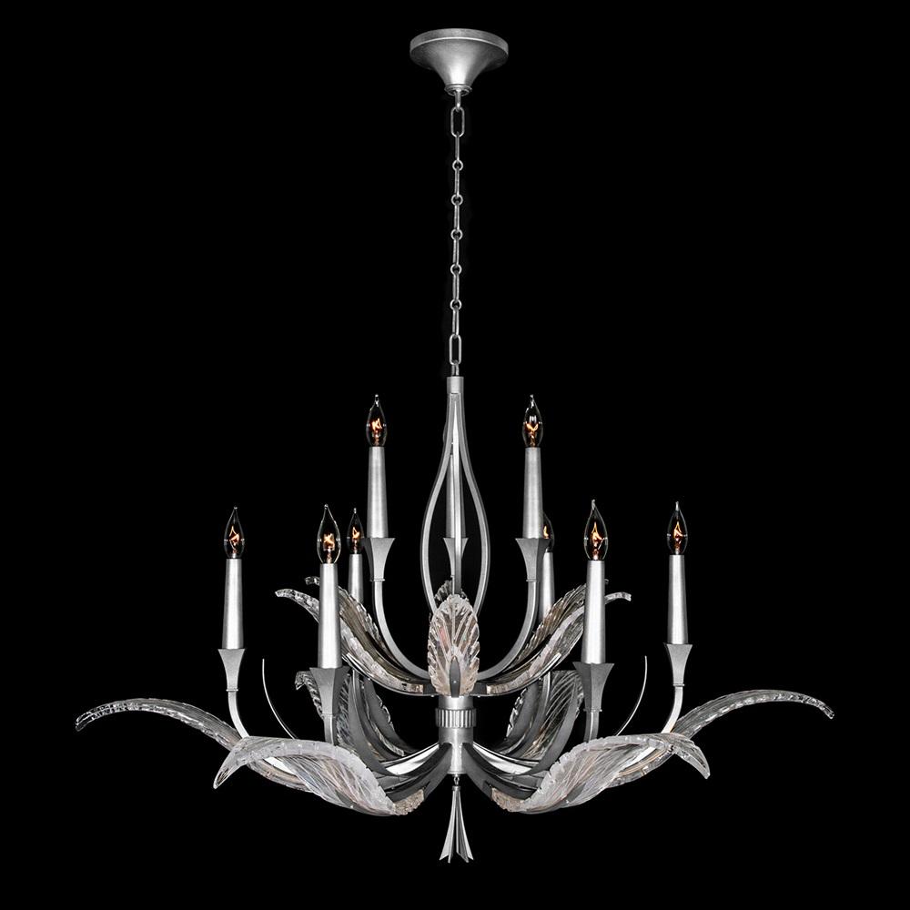 Plume Chandelier - Silver Leaf Finish