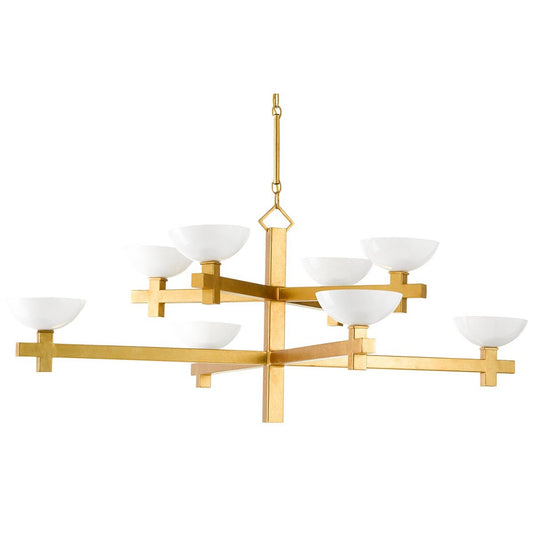 Poitou Chandelier - White/Gold Leaf Finish