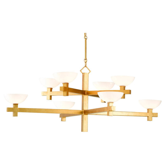 Poitou Chandelier - White/Gold Leaf Finish