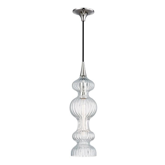 Pomfret Pendant - Polished Nickel Finish Clear Glass