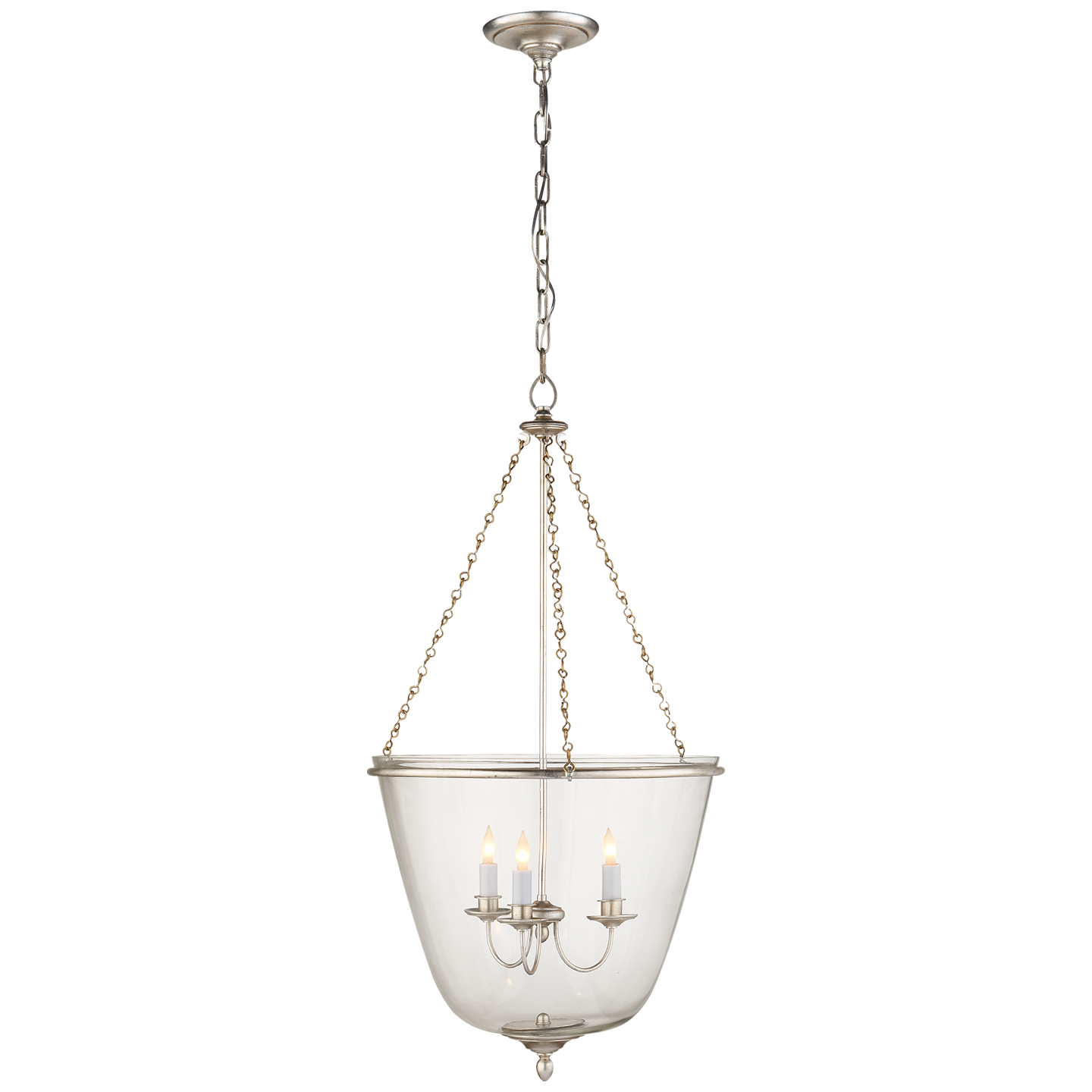 Pondview Medium Jar Lantern - Burnished Silver Leaf Finish