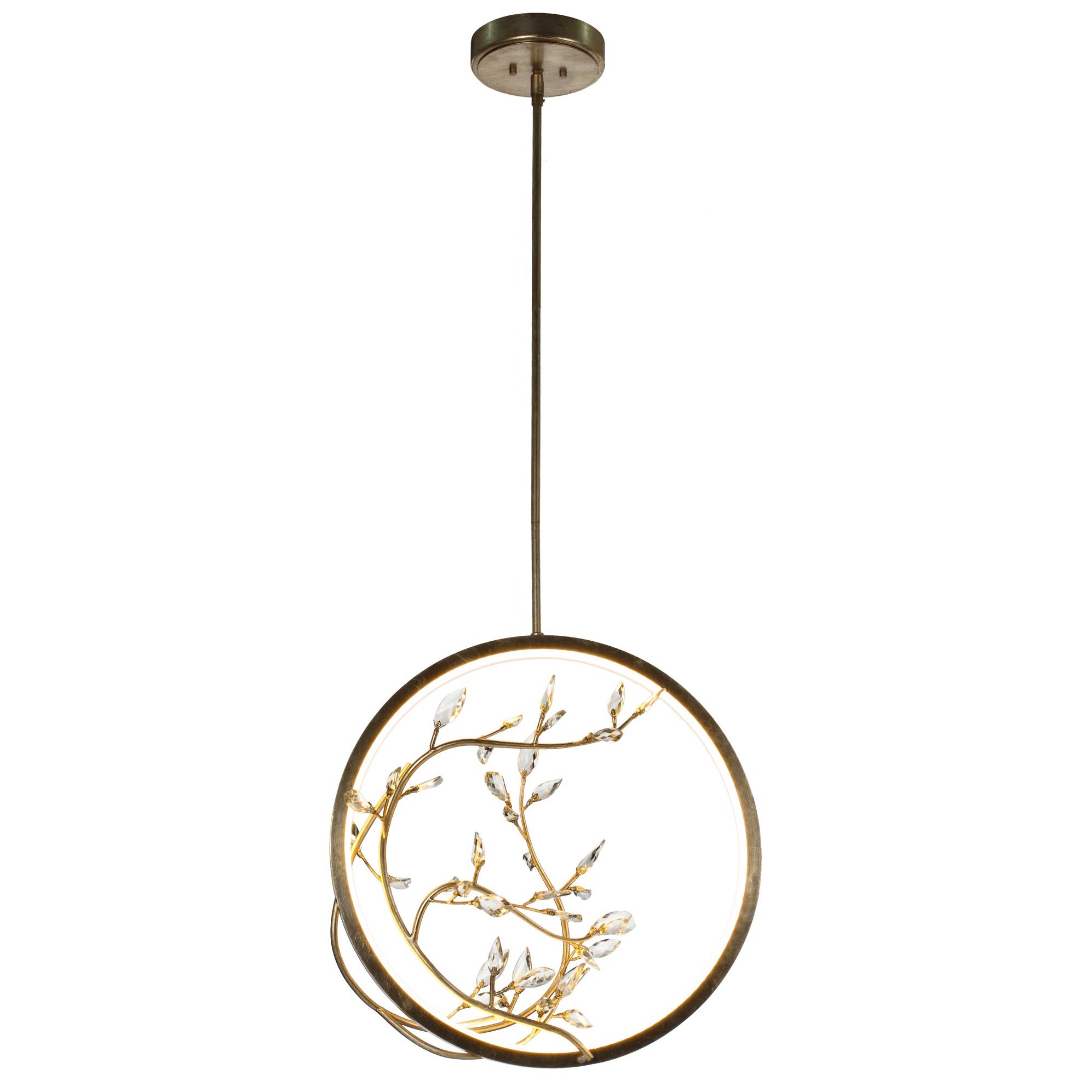 Portal LED Pendant Golden Silver Finish