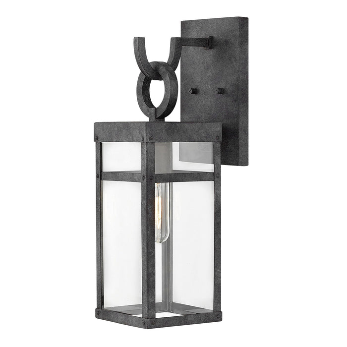 Ported Small Outdoor Wall Sconce - Aged Zinc