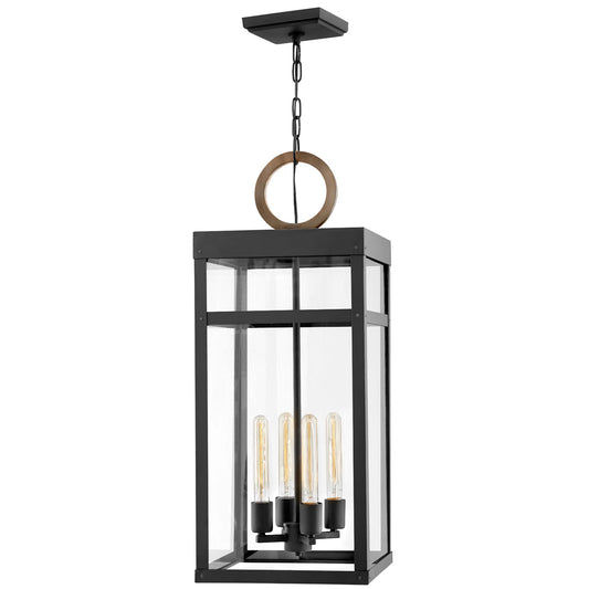 Porter Large Outdoor Pendant - Black/Burnished Bronze Finish