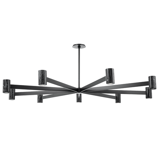 Predock Large Chandelier - Black Brass Finish