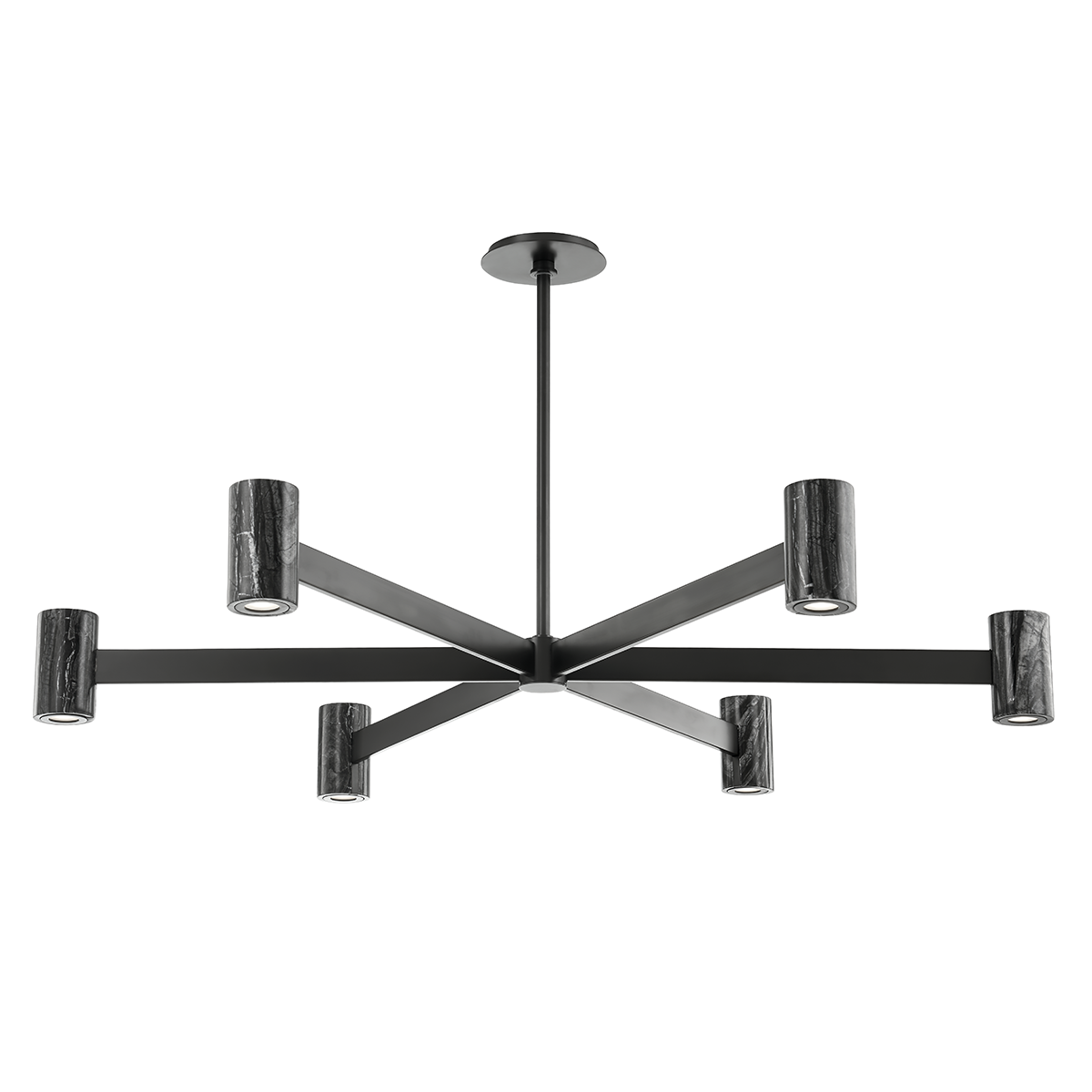 Predock Small Chandelier - Black Brass Finish