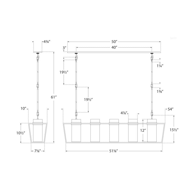 Presidio Large Linear Lantern - Diagram