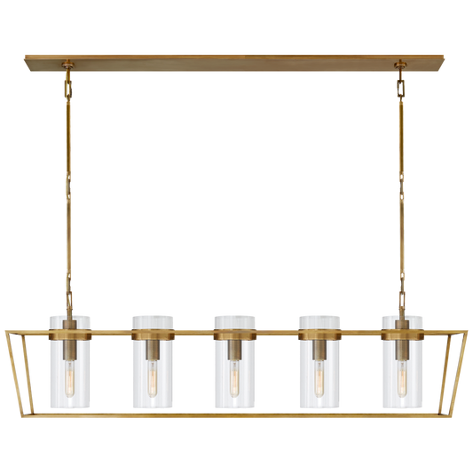 Presidio Large Linear Lantern - Hand-Rubbed Antique Brass Finish