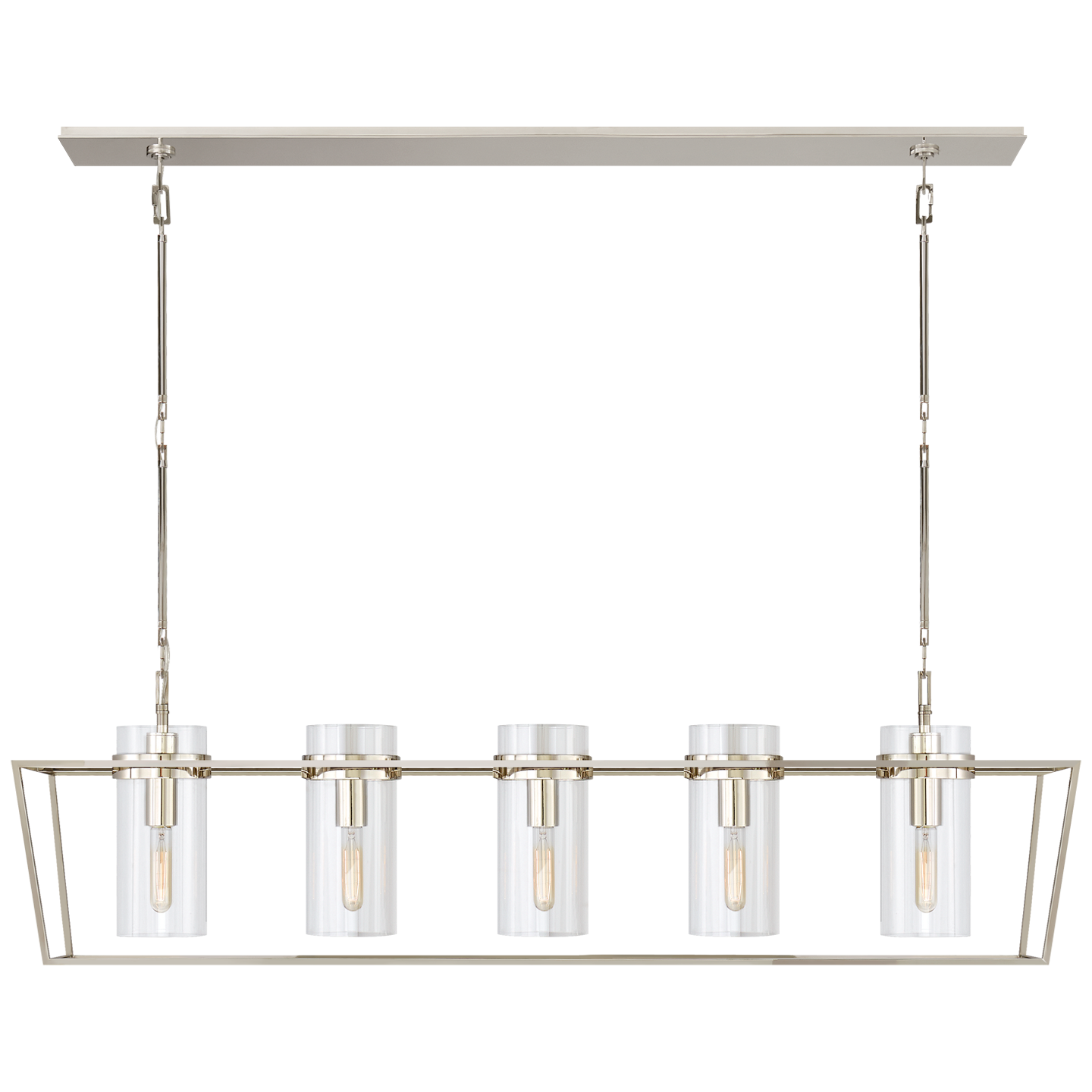 Presidio Large Linear Lantern - Polished Nickel Finish