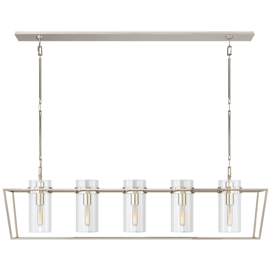 Presidio Large Linear Lantern - Polished Nickel Finish