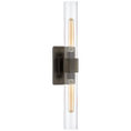 Load image into Gallery viewer, Presidio Petite Double Sconce - Bronze Finish Clear Glass
