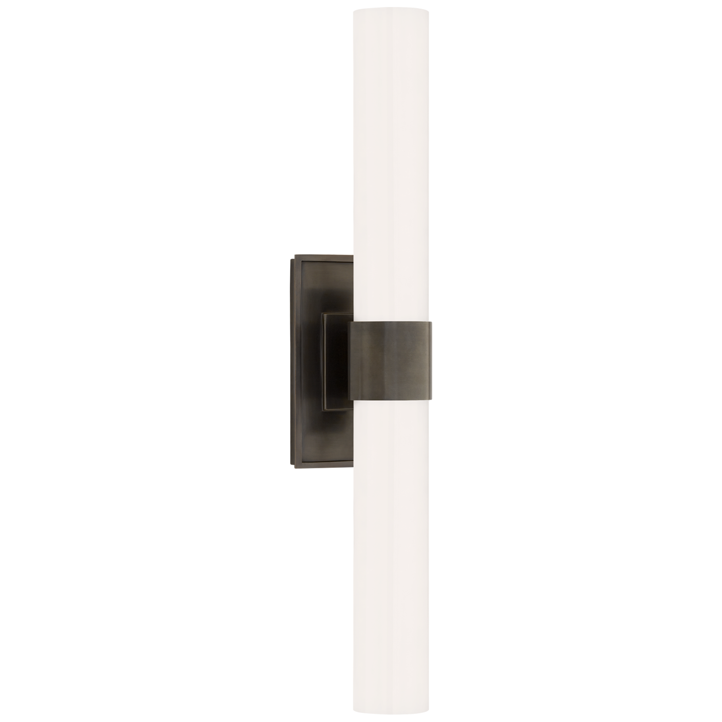 Presidio Petite Double Sconce - Bronze Finish White Glass