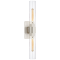 Load image into Gallery viewer, Presidio Petite Double Sconce - Polished Nickel Finish Clear Glass
