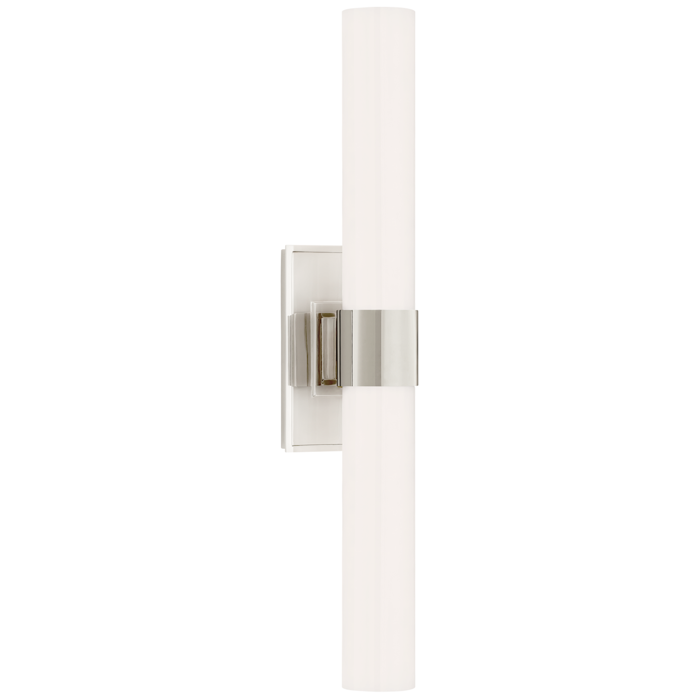 Presidio Petite Double Sconce - Polished Nickel Finish White Glass