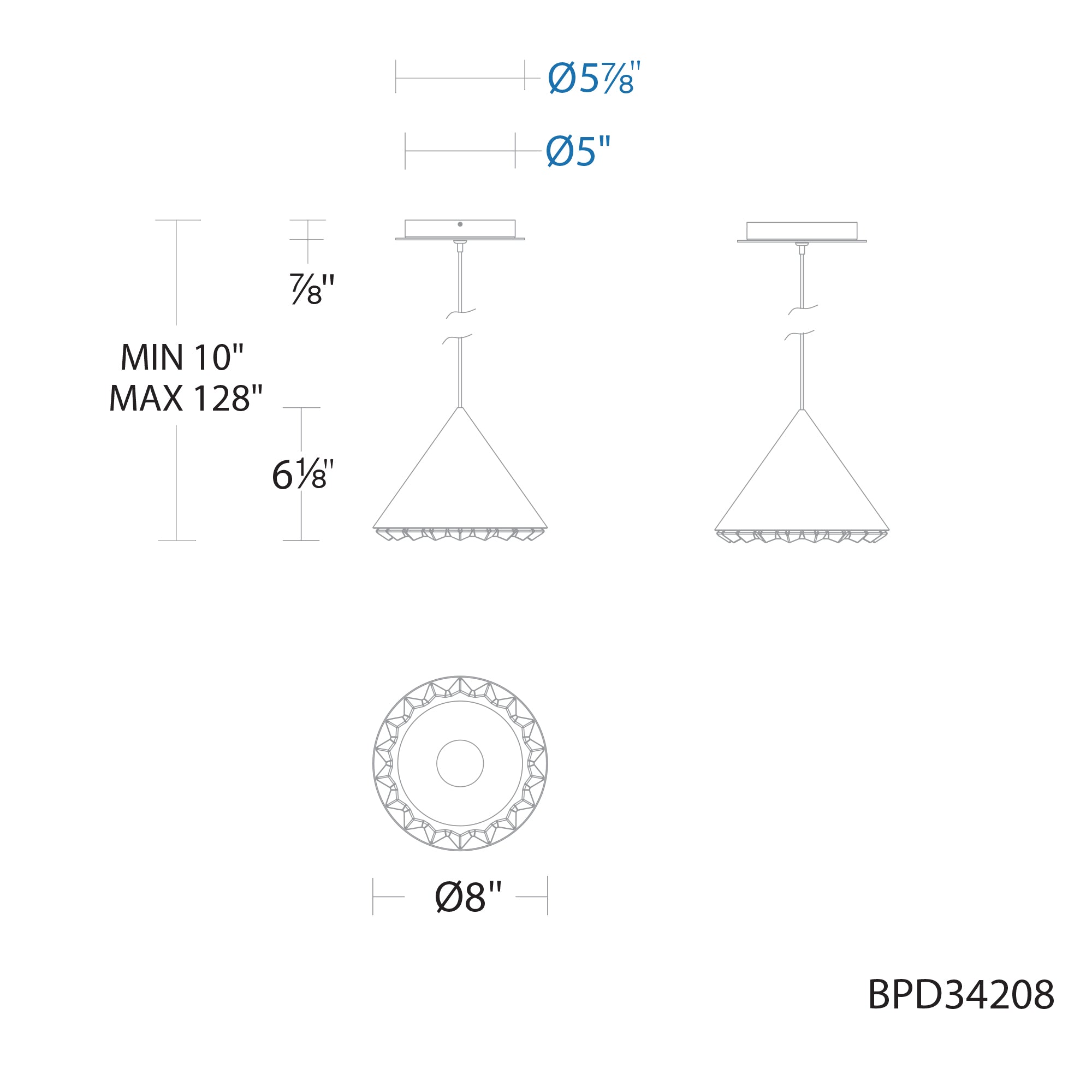 Primrose LED Mini Pendant - Diagram