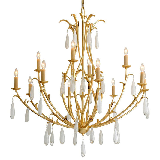 Prosecco Large Chandelier - Gold Leaf Finish