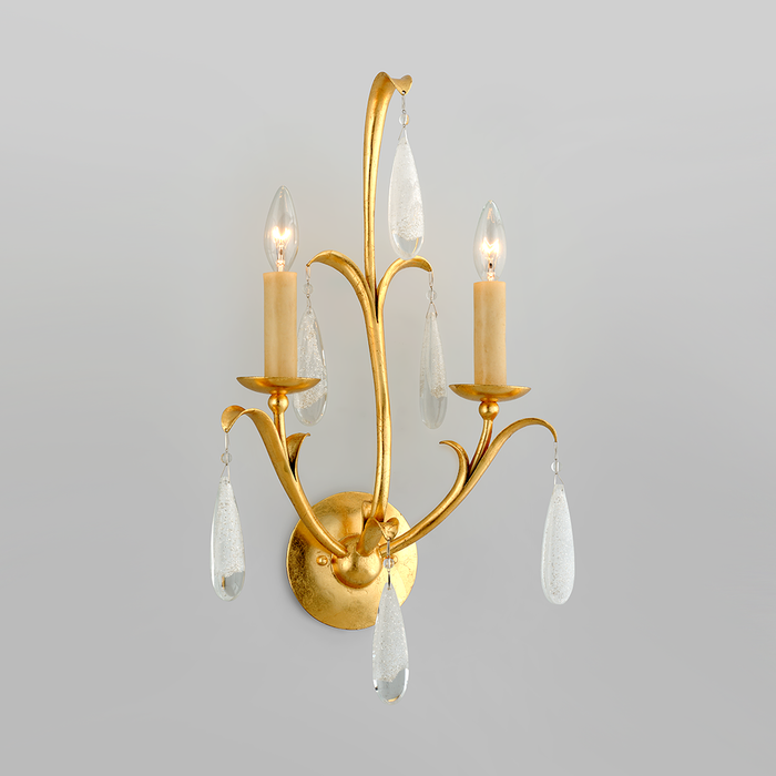 Prosecco 2-Light Wall Sconce - Gold Leaf Display