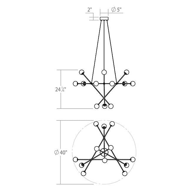 Proton Alpha LED Chandelier - Diagram