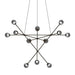 Proton Alpha LED Chandelier - Polished Black Nickel Finish with Smoked Glass