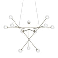 Load image into Gallery viewer, Proton Alpha LED Chandelier - Satin Nickel Finish with White Crushed Glass
