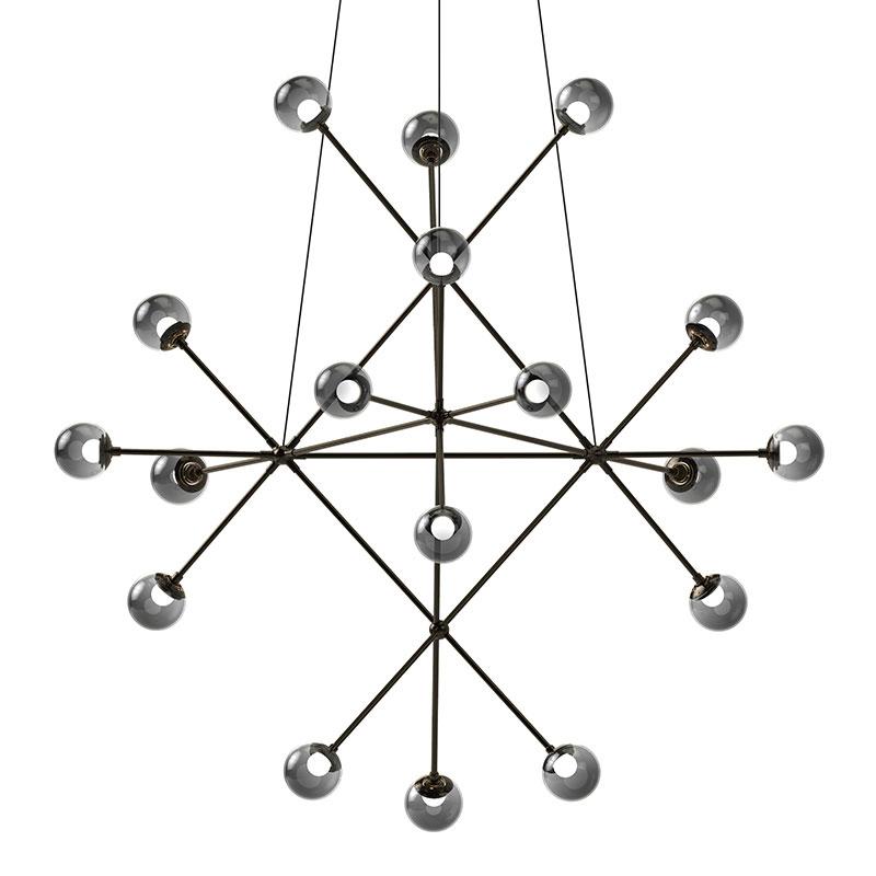 Proton Beta LED Pendant - Polished Black Nickel Finish with Smoke Glass