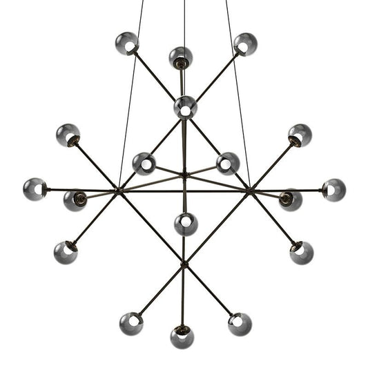 Proton Beta LED Pendant - Polished Black Nickel Finish with Smoke Glass