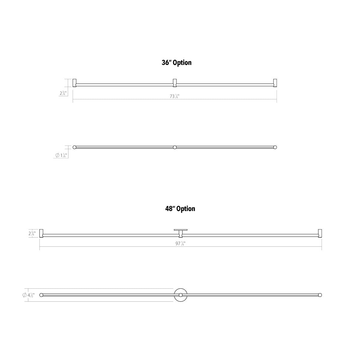 Purolinear 360 Double Linear LED Wall Sconce - Diagram