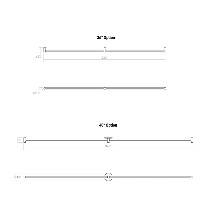 Purolinear 360 Double Linear LED Wall Sconce - Diagram