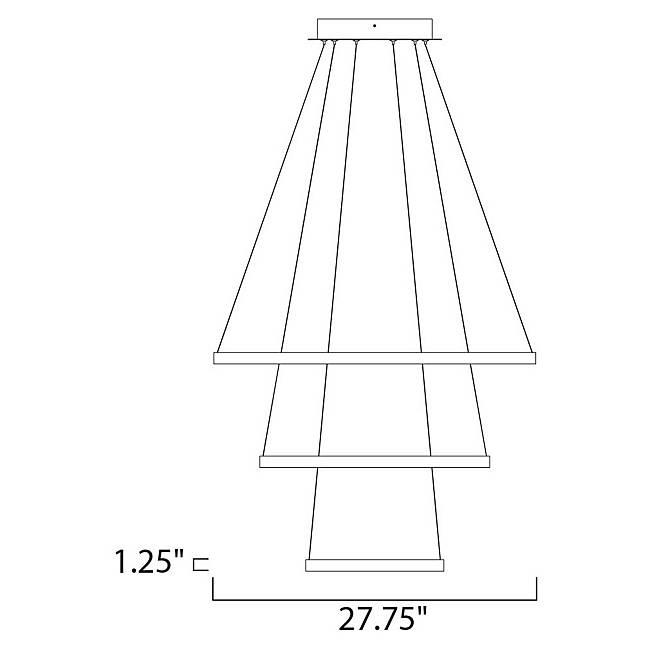 Quad 3 Tier LED Pendant - Diagram