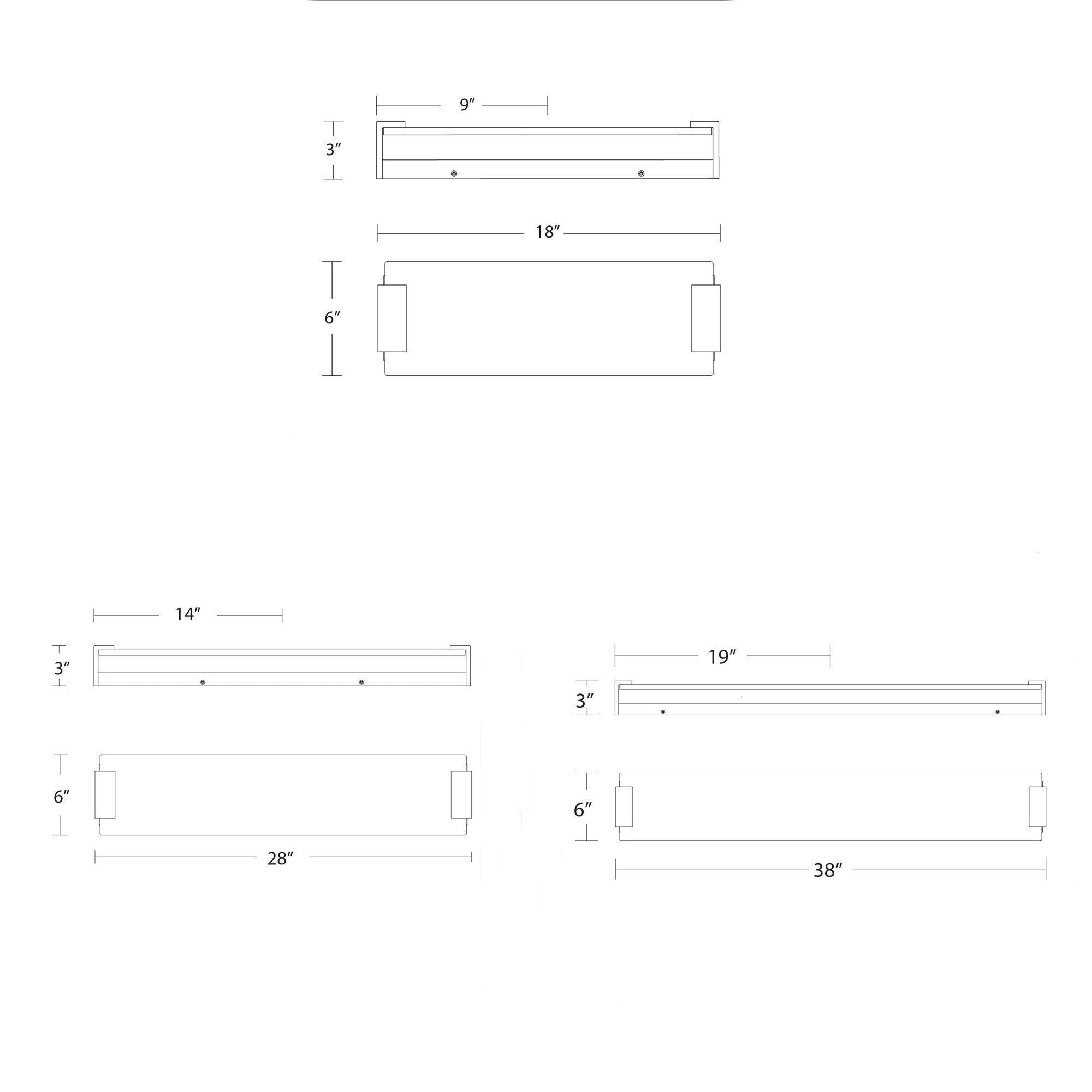 Quarry LED Bath Bar - Diagram