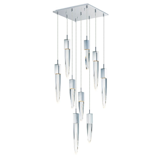 Quartz 9-Light Pendant - Polished Chrome