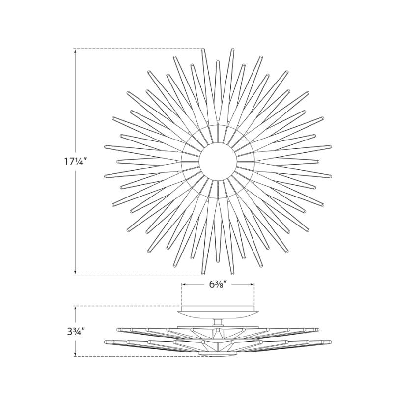 Quincy Small Flush Mount - Diagram