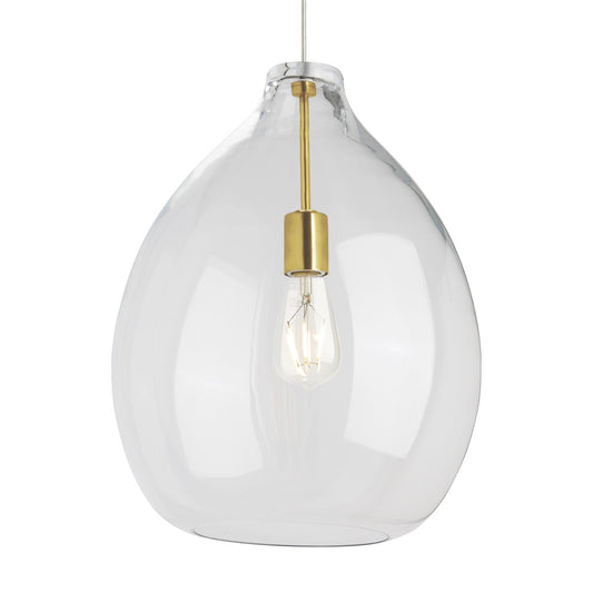 Quinton Pendant - Clear Glass/Natural Brass Finish