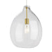 Quinton Pendant - Clear Glass/Natural Brass Finish