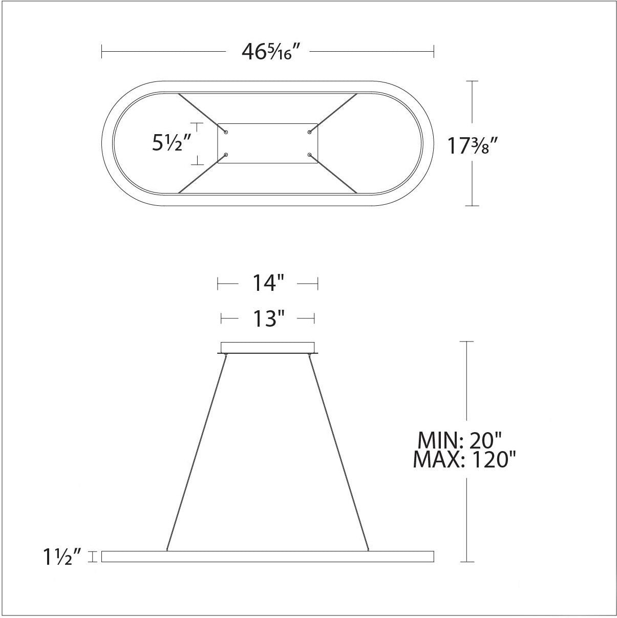 Racetrack Chandelier - Diagram