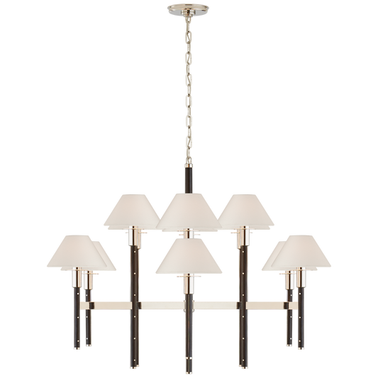 Radford Large Two Tier Chandelier - Polished Nickel/Black Ebony