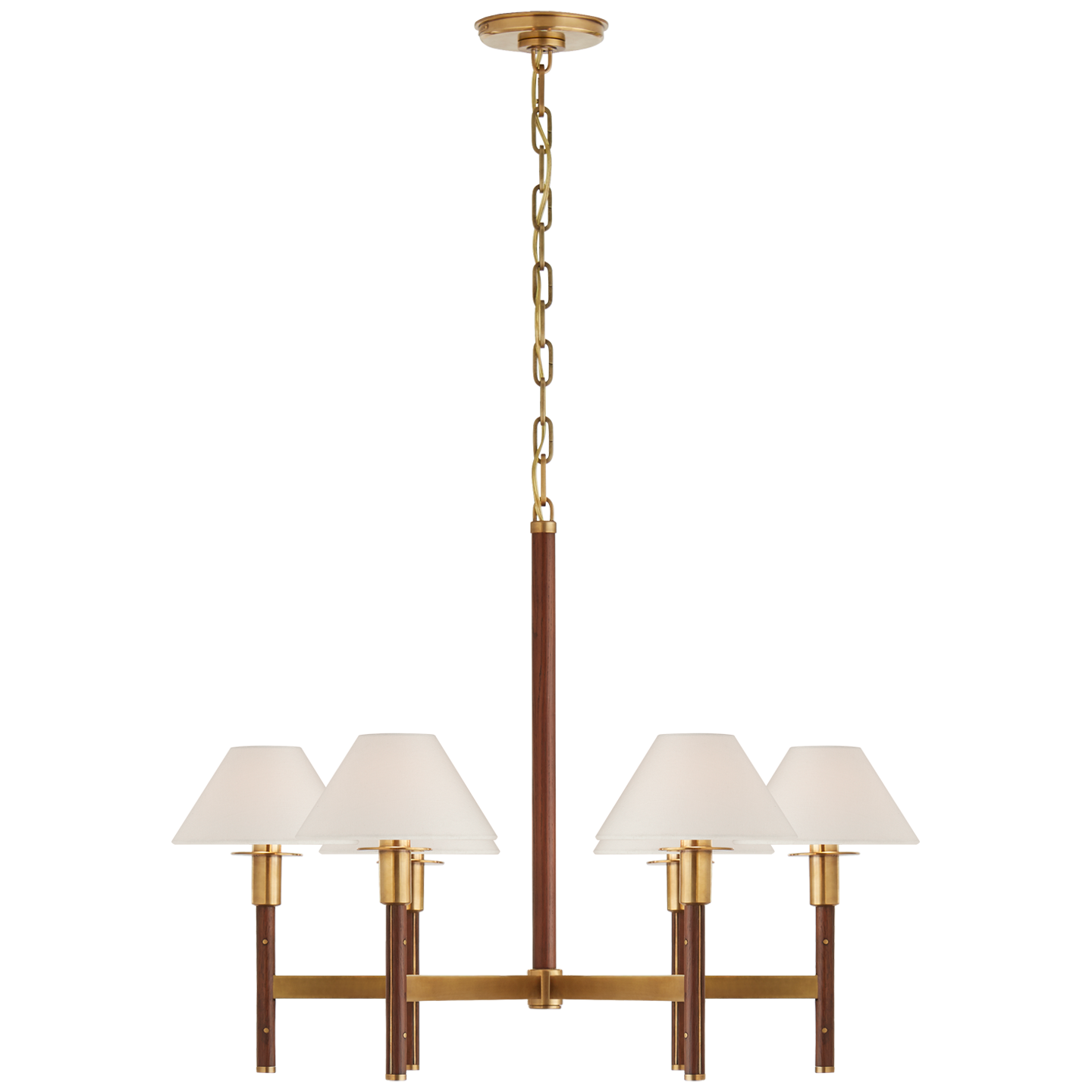 Radford Medium Chandelier - Natural Brass/Natural Riff Oak