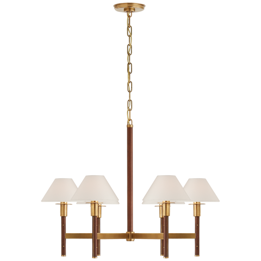 Radford Medium Chandelier - Natural Brass/Natural Riff Oak