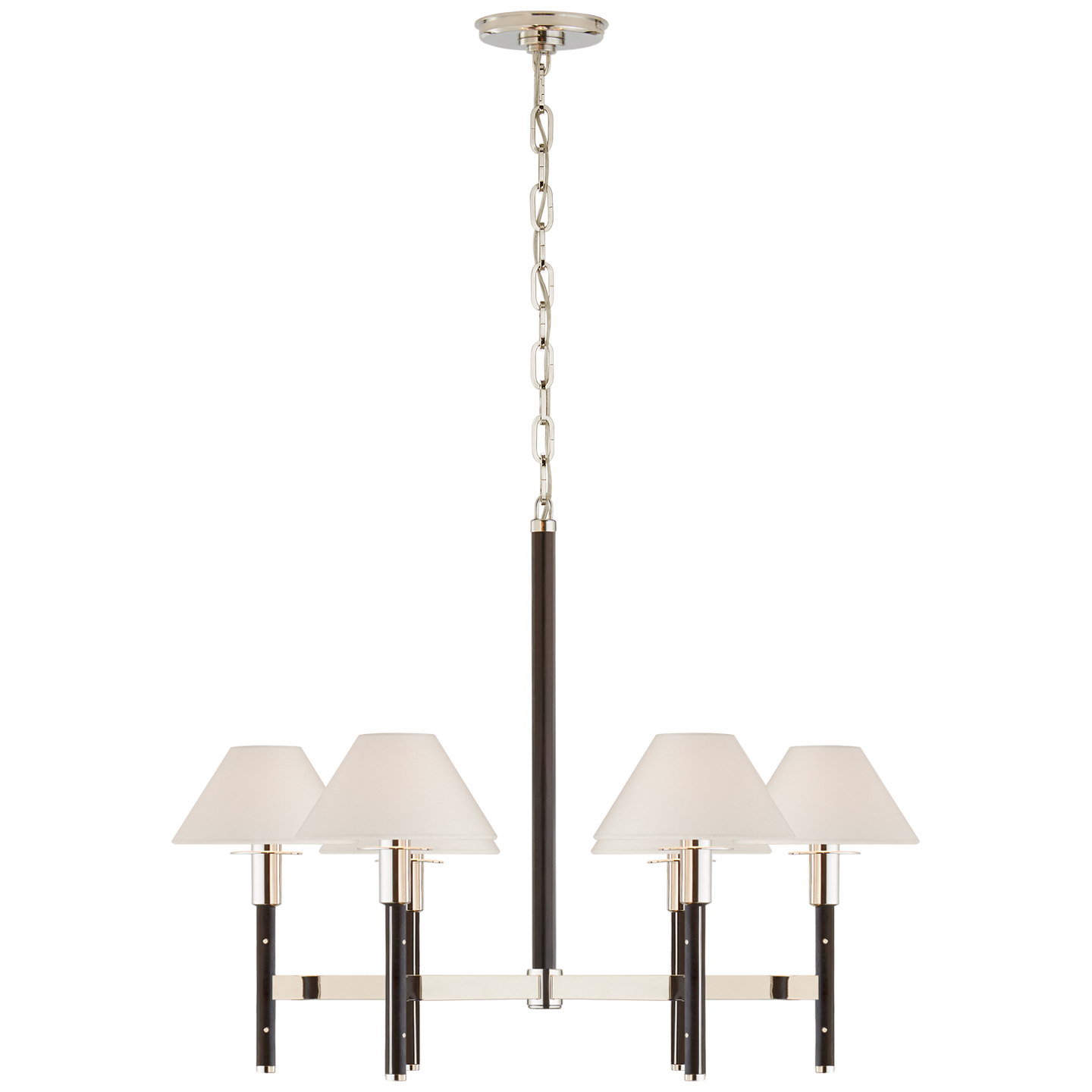 Radford Medium Chandelier - Polished Nickel/Black Ebony