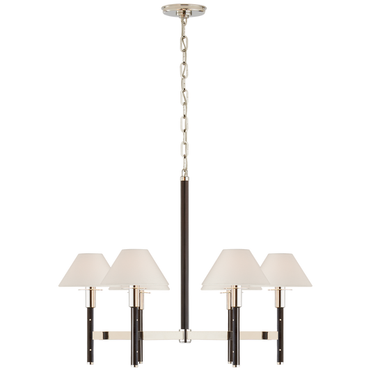 Radford Medium Chandelier - Polished Nickel/Black Ebony