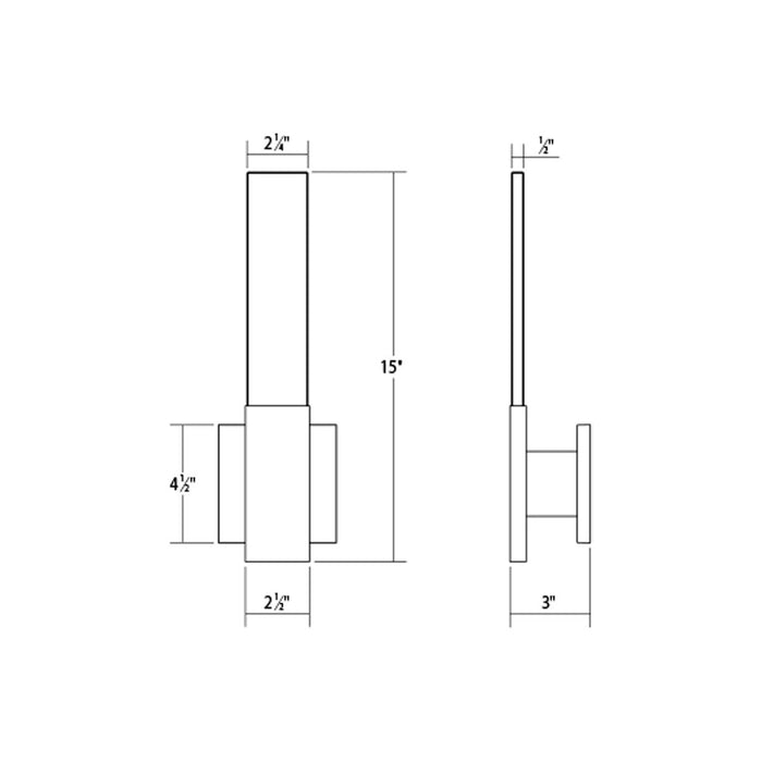 Radiant Lines LED Sconce with Downlight - Diagram