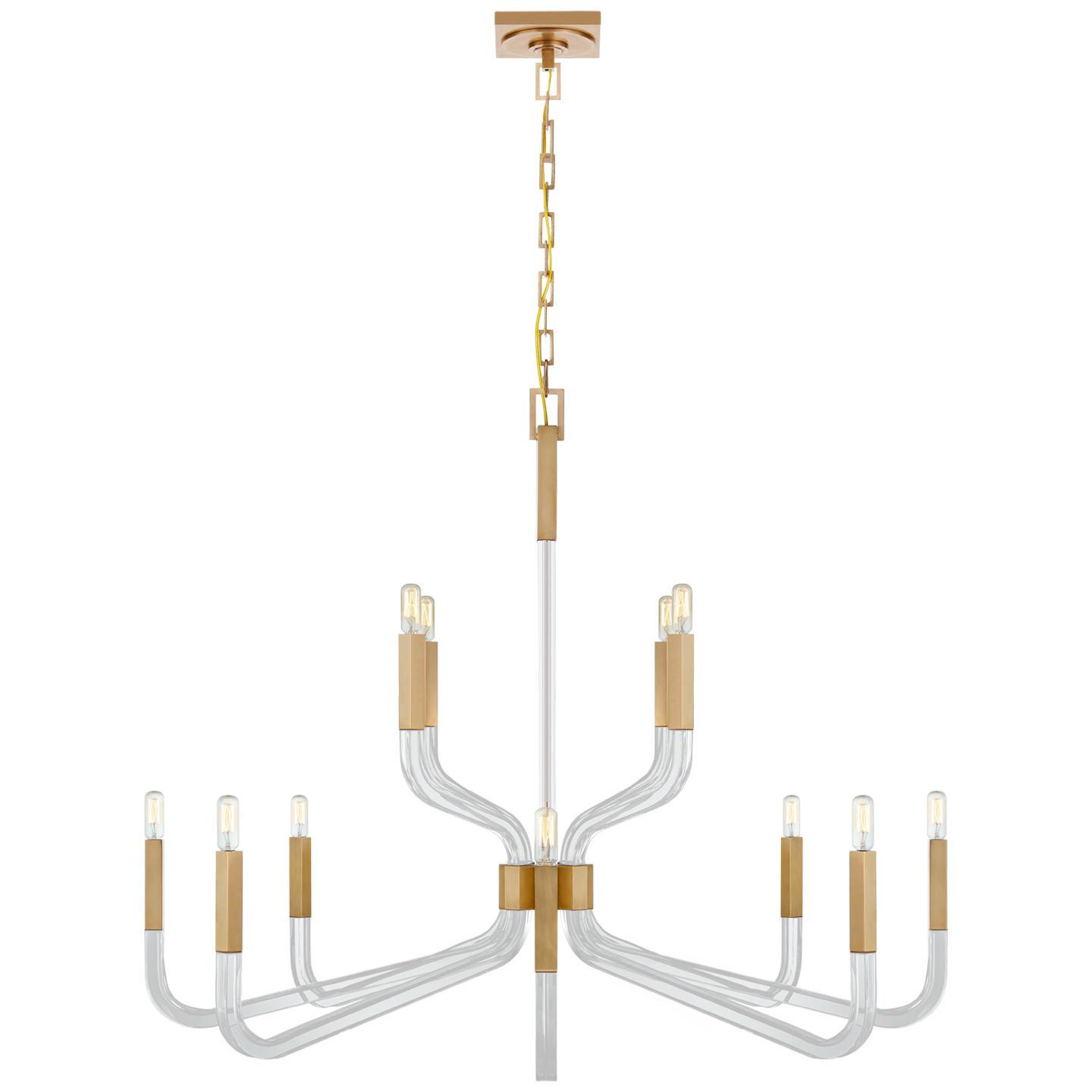 Reagan Grande Two Tier With  Chandelier - Antique-Burnished Brass Finish (No Shades)