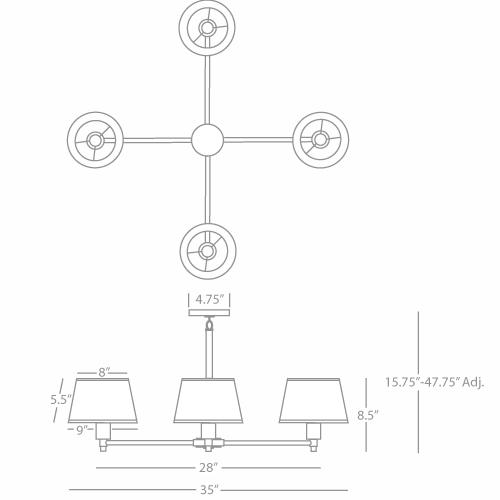 Real Simple 4-Light Chandelier - Diagram
