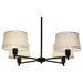 Real Simple 4-Light Chandelier - Matte Black w/ Snowflake Fabric Shades