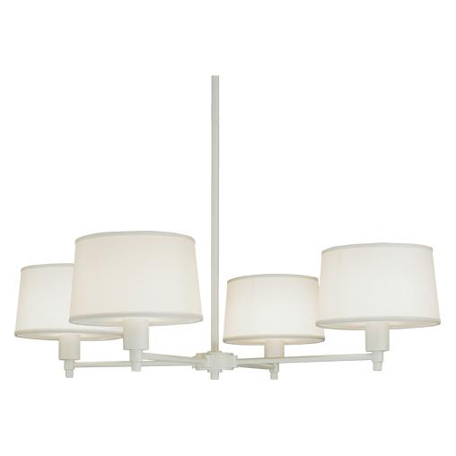 Real Simple 4-Light Chandelier - White w/ Mont Blanc White Parchment Shades