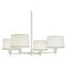 Real Simple 4-Light Chandelier - White w/ Mont Blanc White Parchment Shades