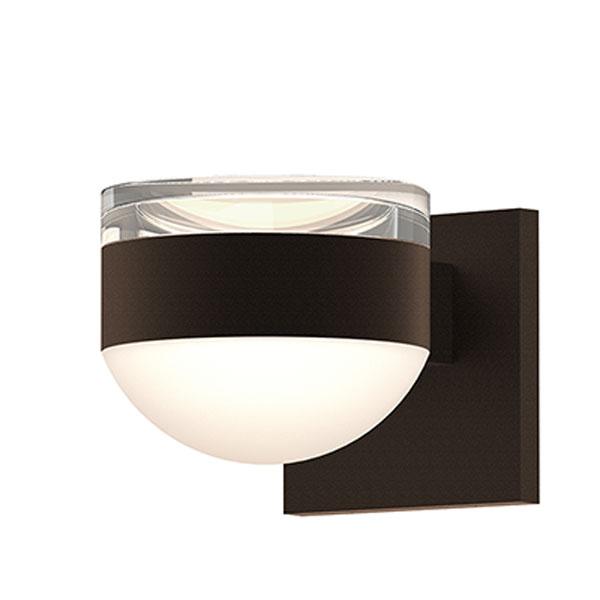 Reals Cylinder/Dome Outdoor Wall Sconce - Textured Bronze / Clear Cylinder