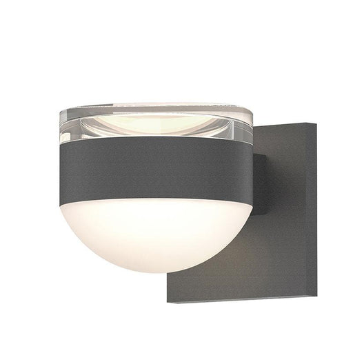 Reals Cylinder/Dome Outdoor Wall Sconce - Textured Gray / Clear Cylinder