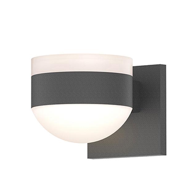 Reals Cylinder/Dome Outdoor Wall Sconce - Textured Gray / White Cylinder