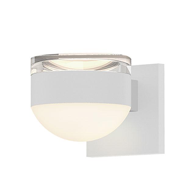Reals Cylinder/Dome Outdoor Wall Sconce - Textured White / Clear Cylinder